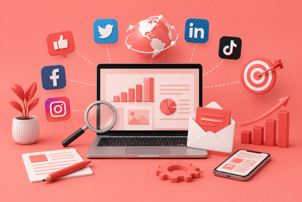 Integrating Social Media with SEO, Content Marketing, Email Marketing, and Website Strategy