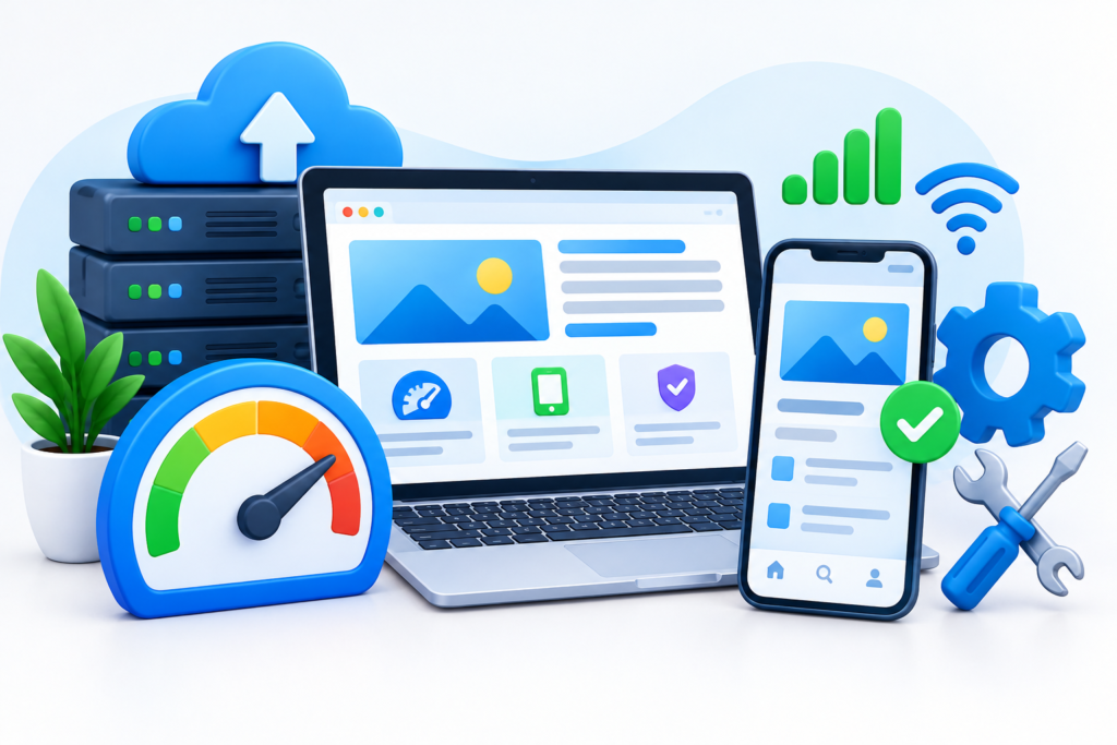Improving Website Speed, Mobile Performance, and Technical Reliability
